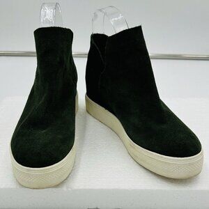 Steve Madden Bootie Sneakers Women's Wrangle Dark Green Suede Leather Size 7M